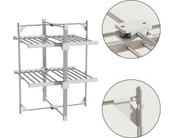 FurnStar - Droogrek K120 - Elektrische droogrek - Verwarmde Wasrek - ‎Droogrek met Verwarming - 72 x 77 x 99 cm - Grijs