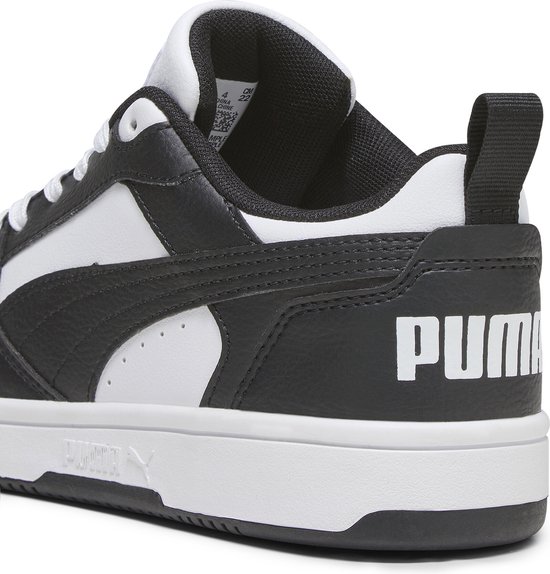 Baskets pour femmes Kinder PUMA Rebound V6 Lo Jr - Wit/ Zwart - Taille 37