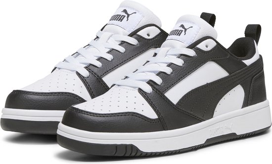 Baskets pour femmes Kinder PUMA Rebound V6 Lo Jr - Wit/ Zwart - Taille 37