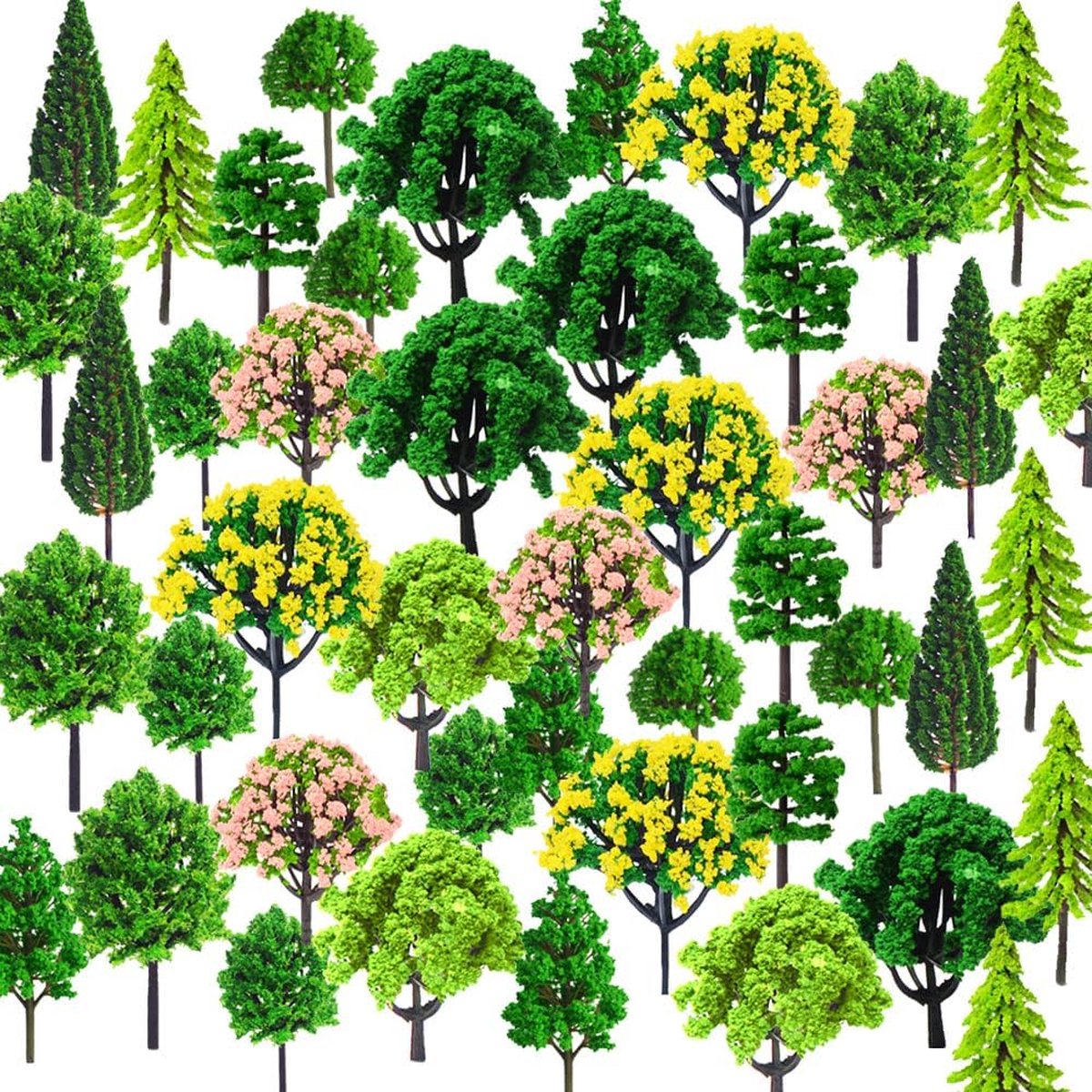 Goodivery ® Modelbouw Miniatuurbomen Set van 55 Stuks voor Landschap en Diorama Decoratie