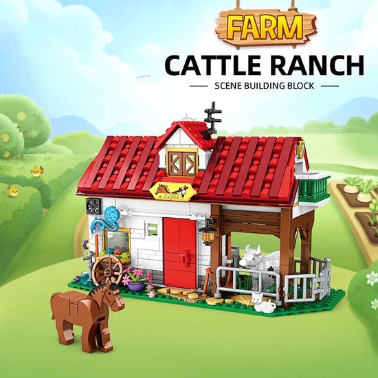 Cattle Ranch Farm bouwset - Boerderij Dieren Bouwpakket - 3D Speelgoed ...