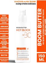 BOOM BUTTER - Hot Block Hair Tonic met Biotine & Haar Proteïne 150 ML | Snelle Haargroei | Tegen Gespleten Haarpunten | SPF 30 | Makkelijk uit te kammen | Fruit Oliën | 150 ML Spray