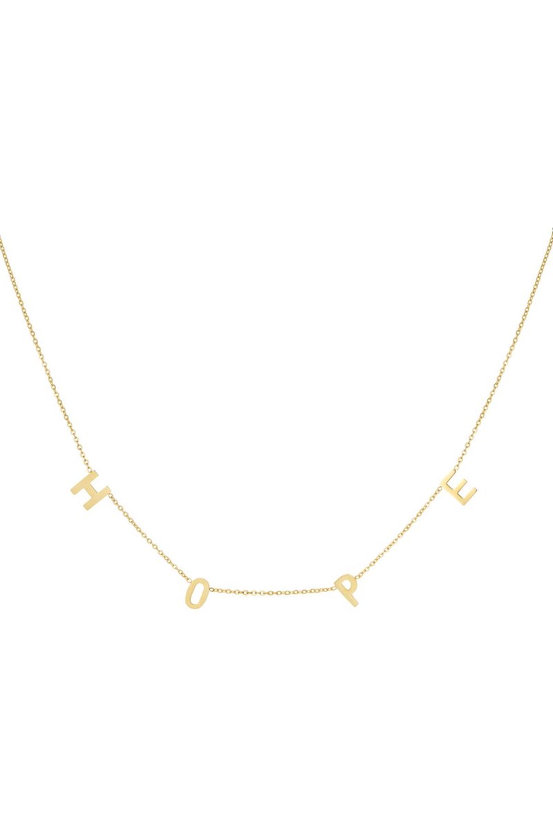 YEHWANG - Ketting - Met letters HOPE - Goudkleurig