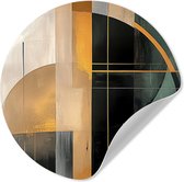 WallCircle® - Cercle de papier peint 80x80 cm - Stickers muraux Abstrait - Or - Bronze - Vert - Formes - Moderne - Cercle mural salon - Cercle mural chambre - Décoration de chambre autocollante - Accessoires de Décoration murale