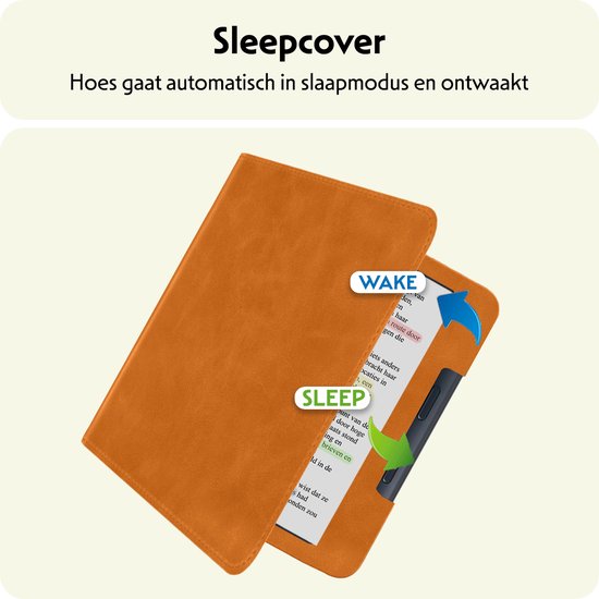Hoesje Geschikt voor Kobo Libra Colour Hoes Leren Case Sleep Cover Leer - Hoes Geschikt voor Kobo Libra Colour Hoesje E-reader Leer - Bruin van Hoesje  — afbeelding 3