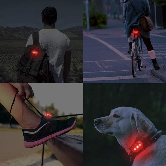 Igoods Fietslamp - Fietsverlichting Achter - Achterlicht - Achterlamp - LED Verlichting - 5 LED Lampjes - Rood — afbeelding 5