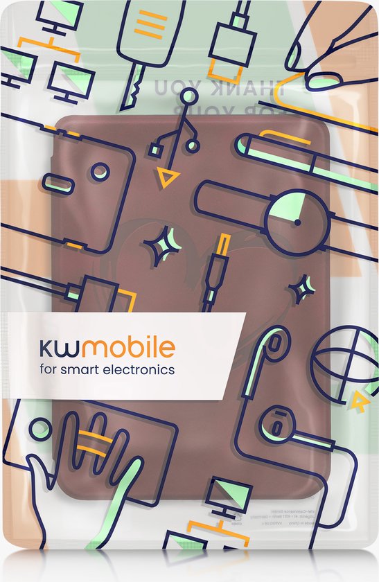 kwmobile e-reader hoesje geschikt voor Kobo Clara 2E hoes - Ereader flip case met standaard - Kunstleren e reader cover - Brushed Hart design in donkerrood van kwmobile — afbeelding 3