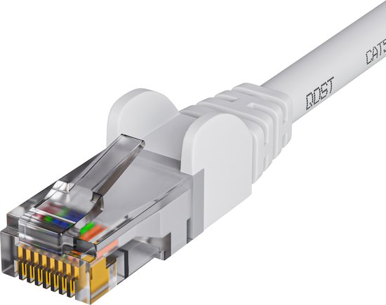 Câble Internet Qost CAT5e - CCA/UTP - 1 Gbit/s / 100 MHz - Connecteurs RJ45 - Câble réseau - 25 mètres - Wit