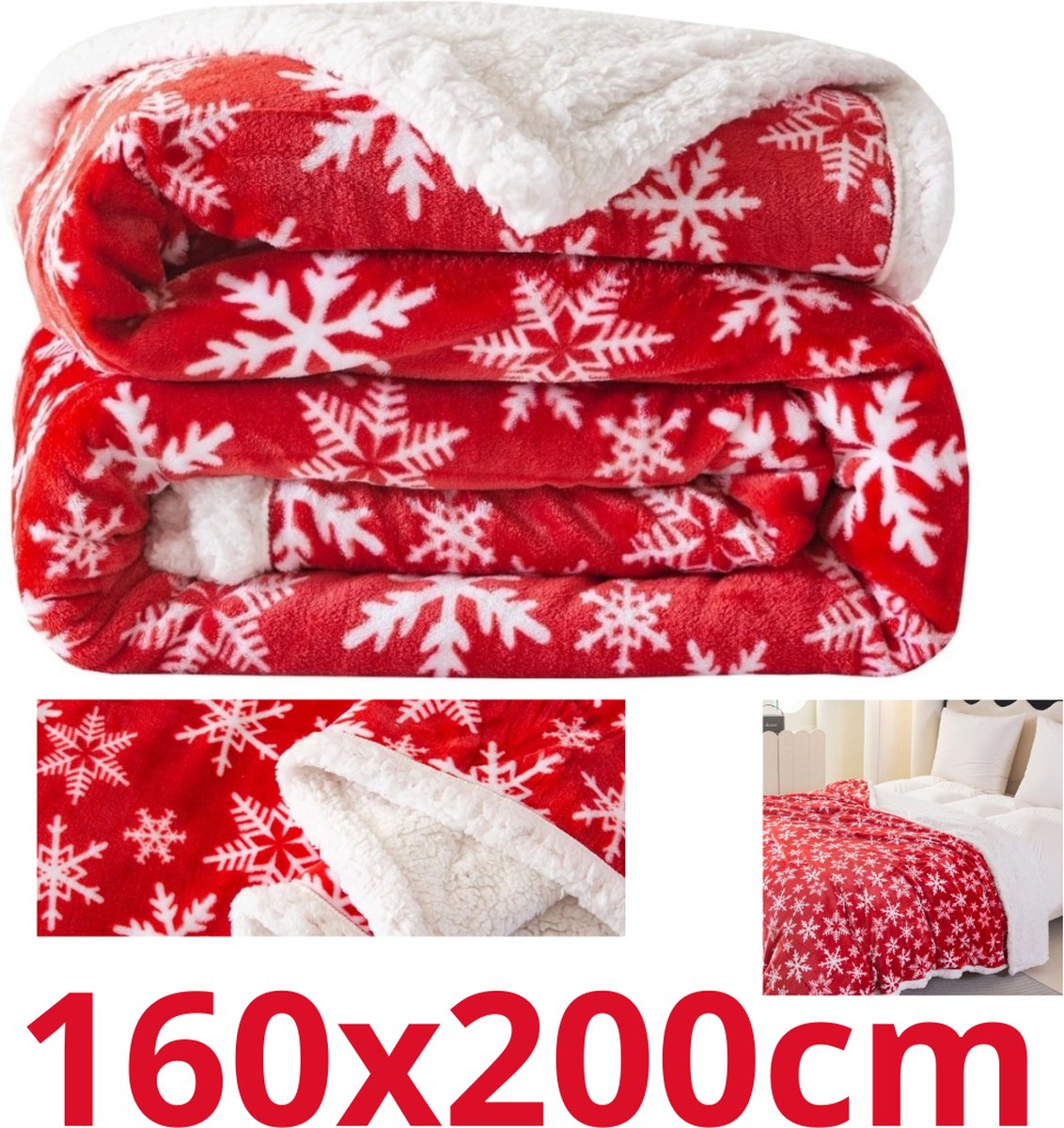 Kerst deken - Plaid - 160 cm x 200 cm - kerstdeken - Winter Plaid - Kerst - Kerstplaid - Winterafbeeldingen - Kerstmis - Microvezel deken - Super zacht - ideaal cadeau - Kerstdesign - nieuw jaar - perfect maat - Sinterklaas - feestelijke sfeer