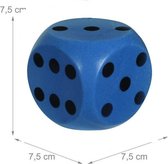 Dobbelsteen 7.5 x 7.5 cm van stevig eva schuim - Blauw