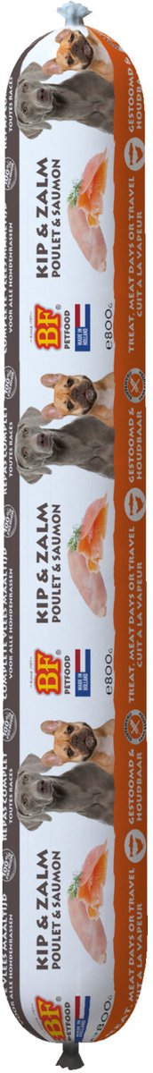 BF Petfood Vleesvoeding worst kip met zalm hondenvoer (800 g) 3 x 800 g