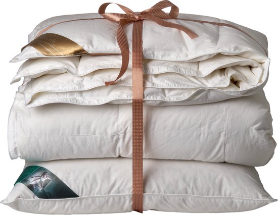 Ten Cate Dekbed - Dekbed 140 x 200 - dekbedden - 4 seizoenen dekbed - 90% ganzendons - inclusief eendenveren hoofdkussen