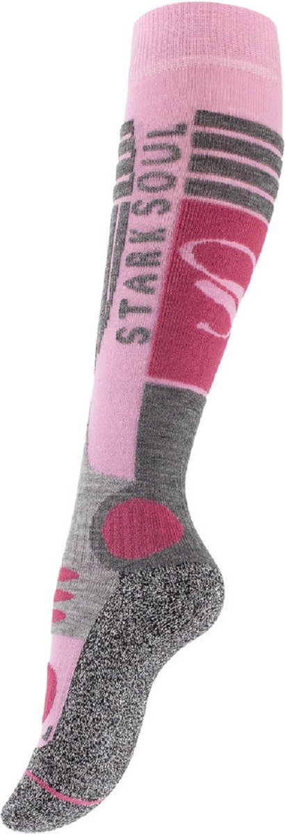Stark Soul ski- en snowboard kniekousen dames wintersport sokken rose/ met dempingszones 1 paar Grijs