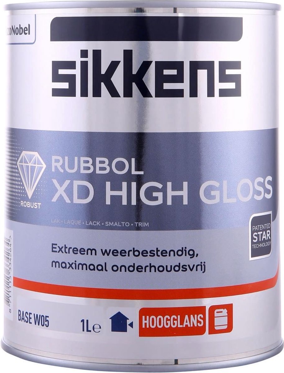 Sikkens Rubbol XD High Gloss Alkyd Wit 0,5 Liter
