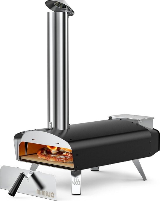 DD Pizza Oven Buiten - Pellet Pizza oven - Houtgestookte - 68x36x77cm - Zwart van Merkloos — afbeelding 4