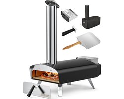 DD Pizza Oven Buiten - Pellet Pizza oven - Houtgestookte - 68x36x77cm - Zwart
