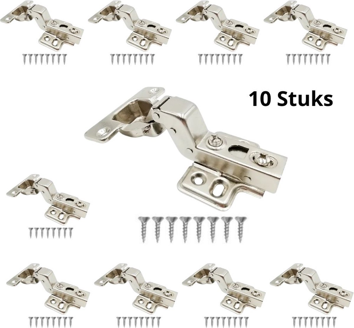 10X Softclose scharnier Binnenliggend 110° - Inclusief Schroefjes - Binnendeurscharnieren - Meubelscharnieren - Potscharnier - Soft Close - Keukenkast scharnieren - Keuken - Geruisloos - Makkelijk verstelbaar