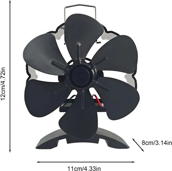 Foto: Fibila kachelventilator kachelventilator voor houtkachel warmte aangedreven kachel eco fan staand zwart