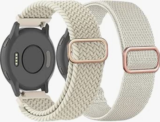 Bracelets de montre en nylon extensible tressé pour Garmin Vivoactive 4S/Venu 2S/Venu 3S/Vivomove 3S, Forerunner 255S/Forerunner 265S, boucle 18 mm, tissus élastiques, femmes, hommes, 2 pièces