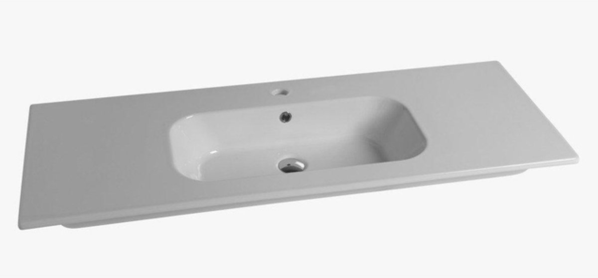 Nemo Spring Cettina meubelwastafel 101x45x1.7cm 1 wasbak 1 kraangat Porselein Wit hoogglans