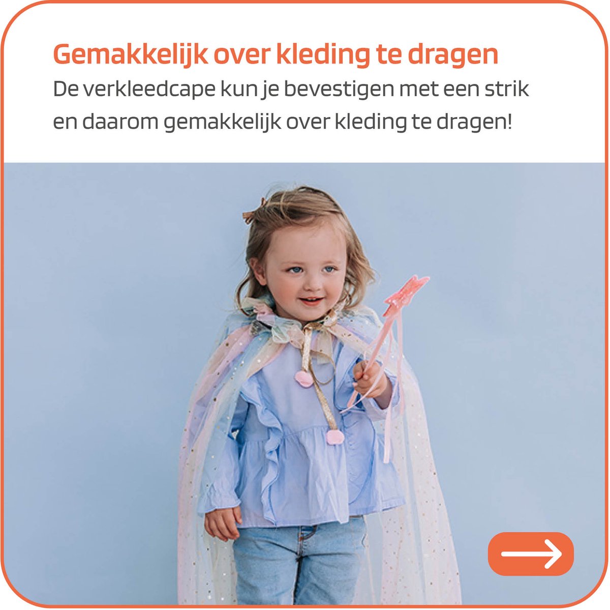 Jobber Toys - Prinsessenjurk Glitter Roze Cape + Kroon + Toverstaf — afbeelding 2