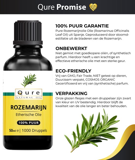 PurePure Rozemarijn Olie Haar en Huid 100ML | Natuurlijke olie