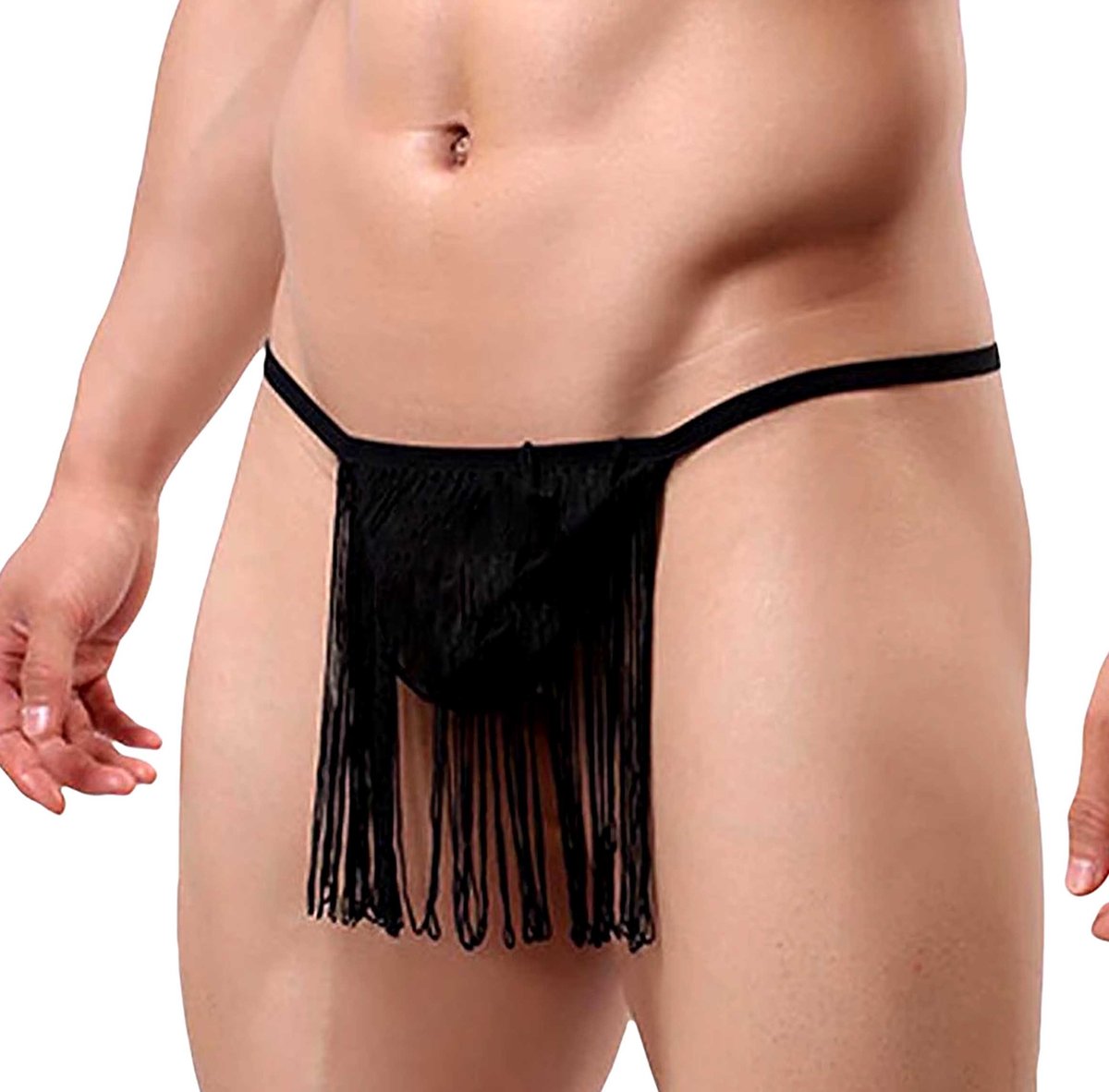 Sexy heren string met kwastjes - Verleidelijke slip - Polyester - One size - Seks - Erotiek - Rollenspel