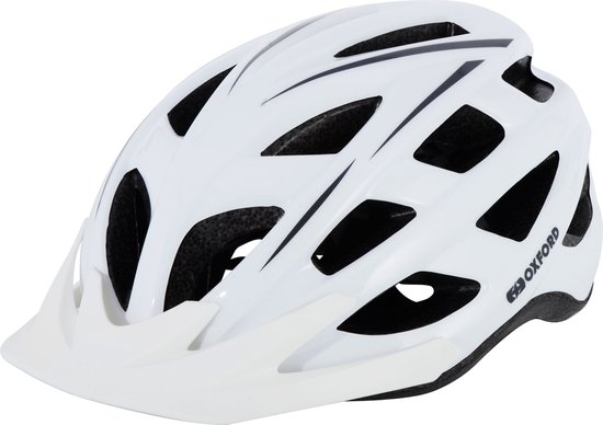 Oxford Talon Fietshelm - Wit - Fietshelm Volwassenen - Fietshelm Dames - Fietshelm Heren - Mountainbike Helm - Elektrische Fietshelm - Fatbike helm - Geschikt voor de aankomende Helmplicht 2027 - Veilig - Maat S/M - 54-58 cm