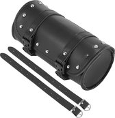 Sacoche De Selle Moto En Cuir Synthétique - 31x13cm - Étanche - 2 Sangles Réglables - Noir
