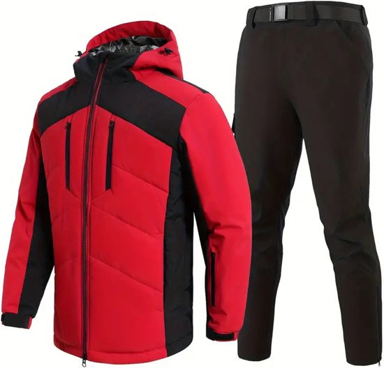 Bovista Skipak - SkiBroek - Skijas - Ski Suit - Wintersport - Heren - 2-Delig - Rood - Warm - Maat XL