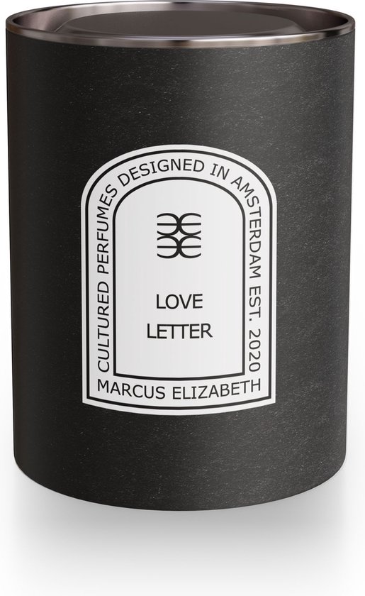 Marcus Elizabeth - Lettre d'amour - 220 grammes - Bougie parfumée - Handgemaakt - Verre Witt mat minimaliste - Vegan