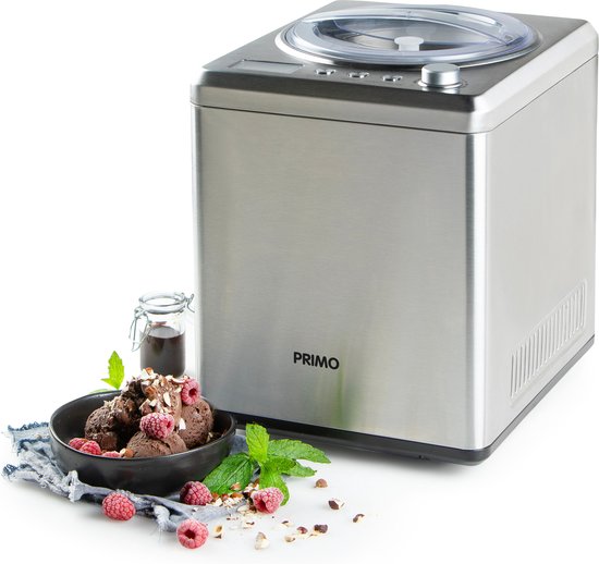 PRIMO PR408IM IJsmachine - IJsmaker - Zelf vriezend - Met Compressor - 2L - Zilver