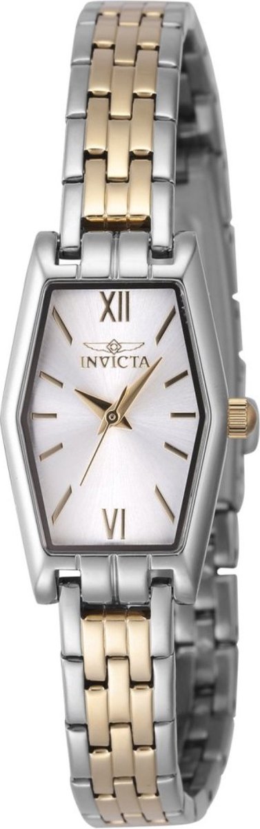 Invicta Angel 48128 Dames Horloge - Waterdicht - Analoog - Quartz Uurwerk - Roestvrij Staal met zilveren Wijzerplaat - 20mm