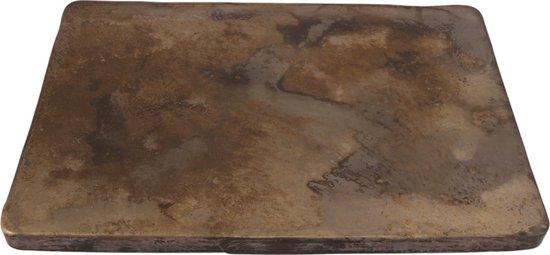 Decoratieve schaal van glas, bronskleurig met marmerlook.