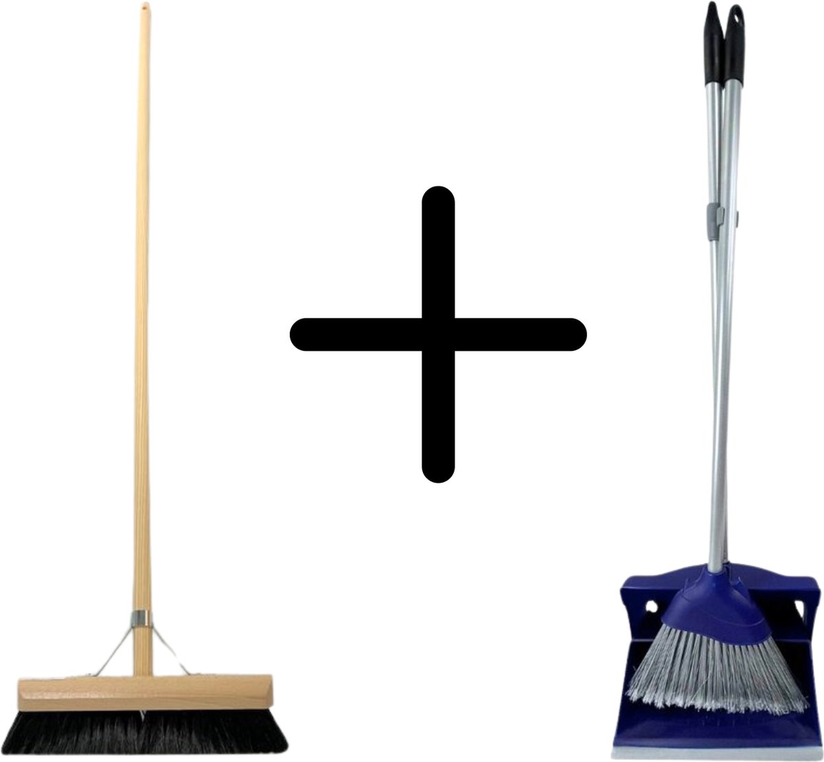 Goedkoopste Synx Tools bezem Binnenbezem paardenhaar 30 cm - Stoffer en Blik met lange steel 95 cm- Bezemset - Cocosharen - Zaalveger - Kunststof - Hotel Stoffer Blik set - Stoffer en blik sluitend model - Schoonmaakartikelen