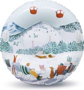 Fotolijst incl. Poster - tekening van een pinguïn en zijn vrienden op een slee - 40x40