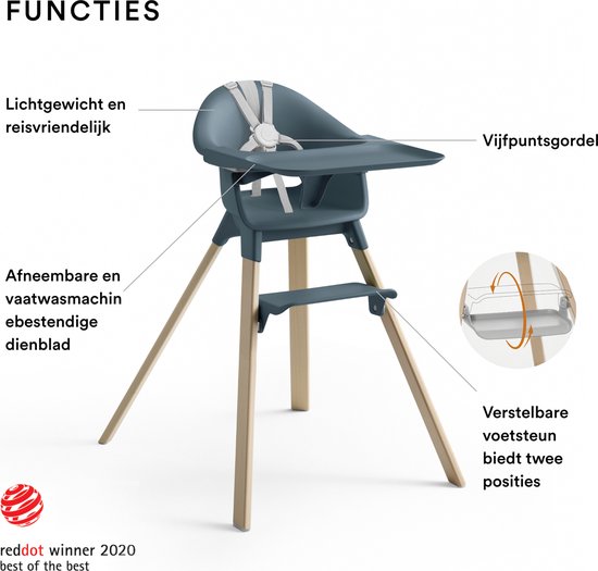 Stokke® Clikk™ Kinderstoel - Fjord Blue van Stokke — afbeelding 4