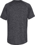 Donkergrijs gemêleerd sportshirt van Under Armour, achterkant.