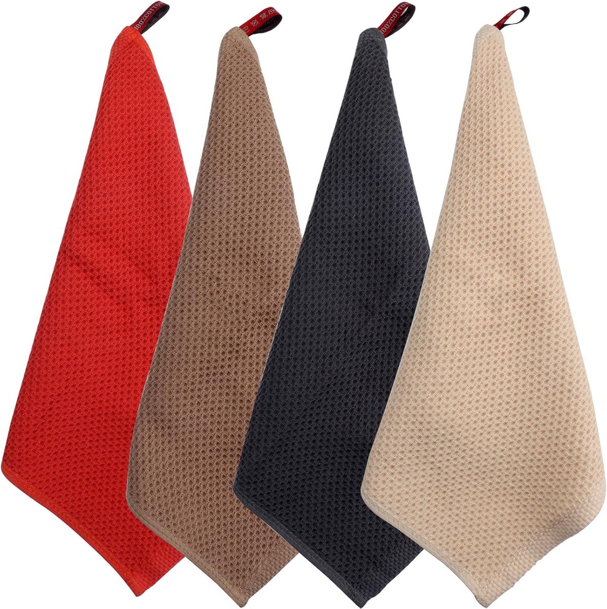 JGS ® Set van 4 Luxe Handdoeken voor Keuken en Badkamer, Sneldrogende Microvezel Handdoeken