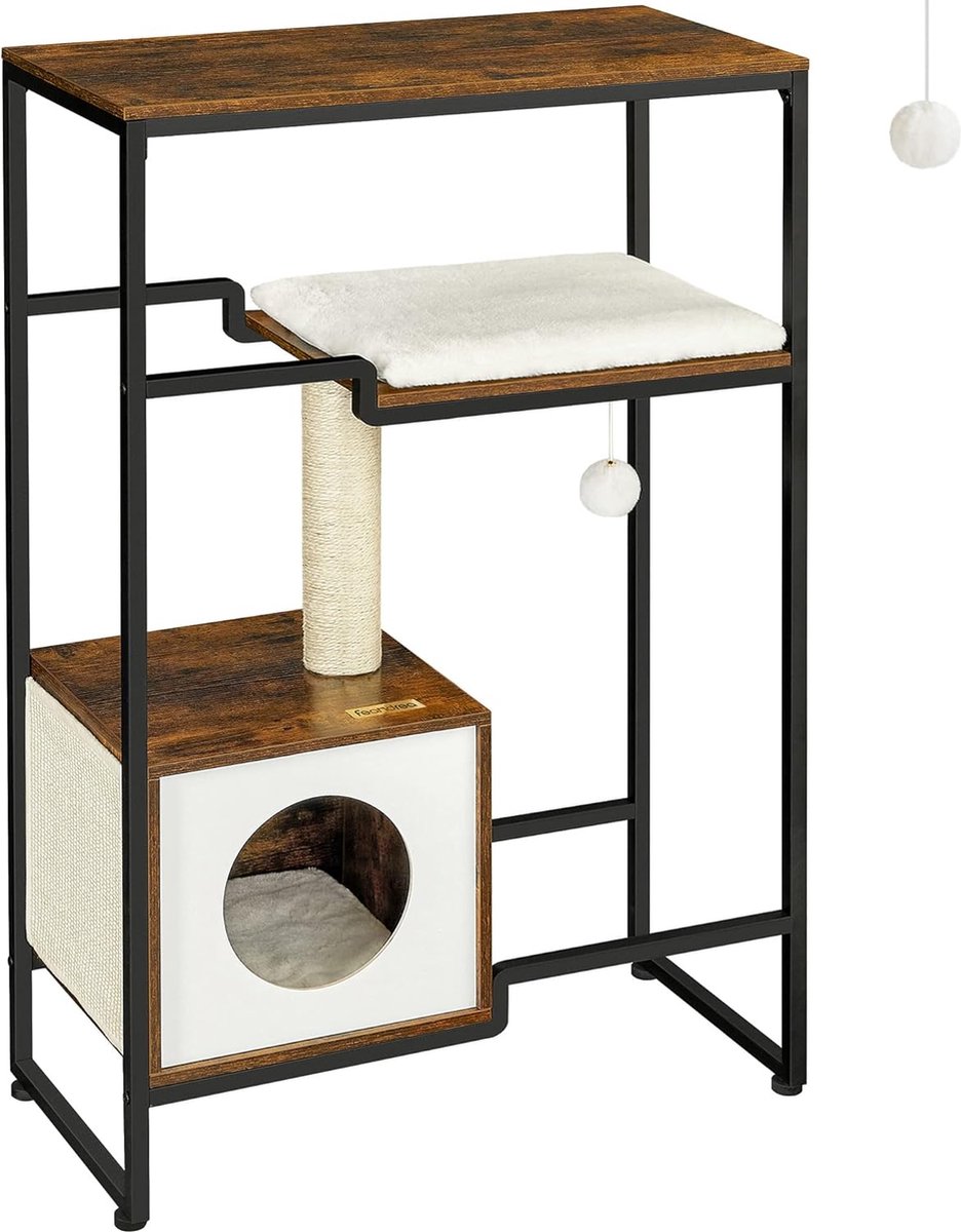 MIRA Home - Krabpaal - Kattenhuis - Kattenboom - Katten - Vintage - 74x34x114