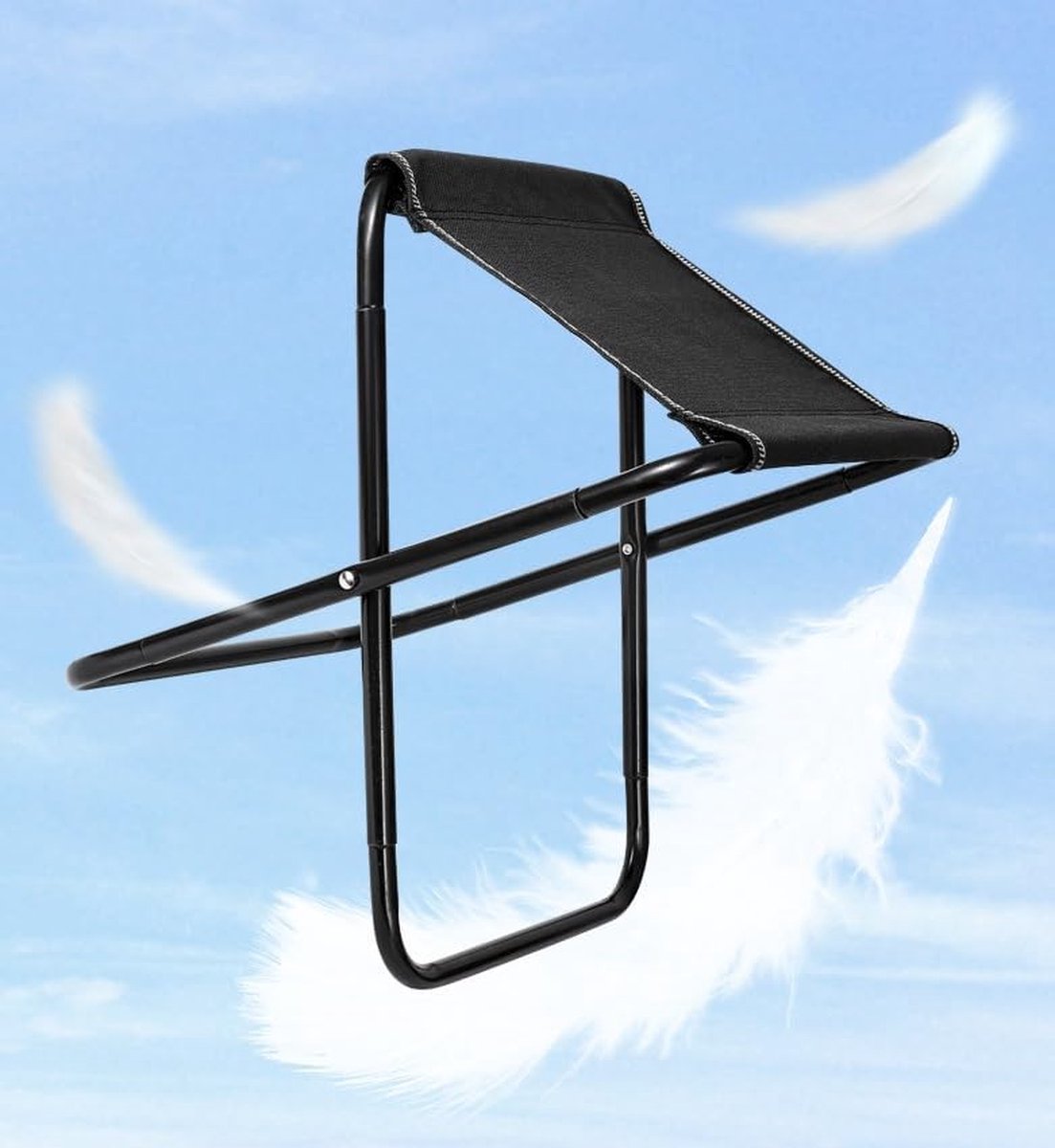 Campingstoel - Strandstoel - Visstoel - Vouwstoel - Reiskruk - Mini Pocket Stool - Kampeerstoel - Tuinstoel - Opvouwbaar Picknick Stoeltje - Draagbaar - Past In Broekzak - Tot 100kg - Opvouwbaar - Lichtgewicht - Inclusief Draagtas - Zwart — cadeau in Sport & Outdoor - foto 4