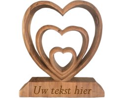 Beeld "Tripple heart" - gepersonaliseerd - echte liefde - kado - valentijn - gezin