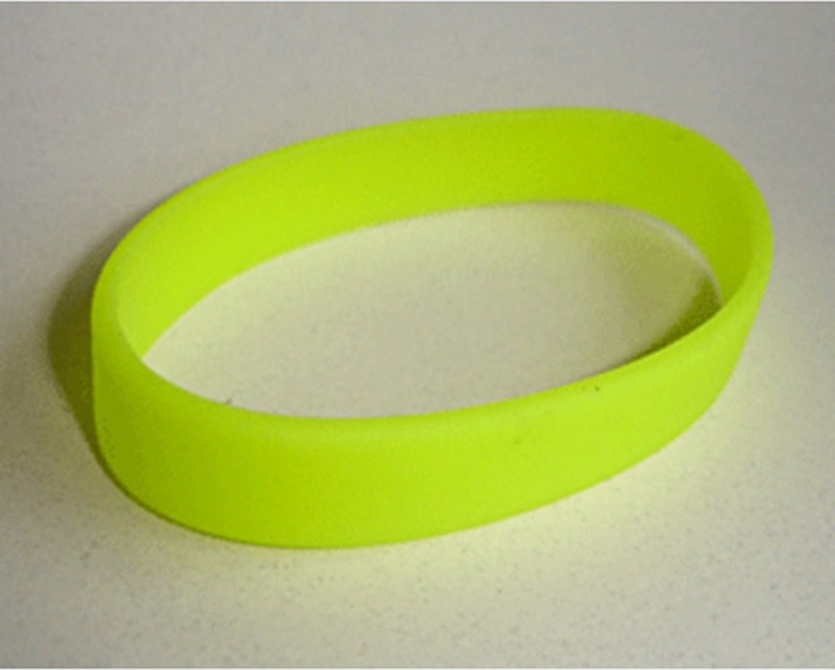 Siliconen armbandjes - stretch - neon geel - polsbandjes - volwassenen — afbeelding 2