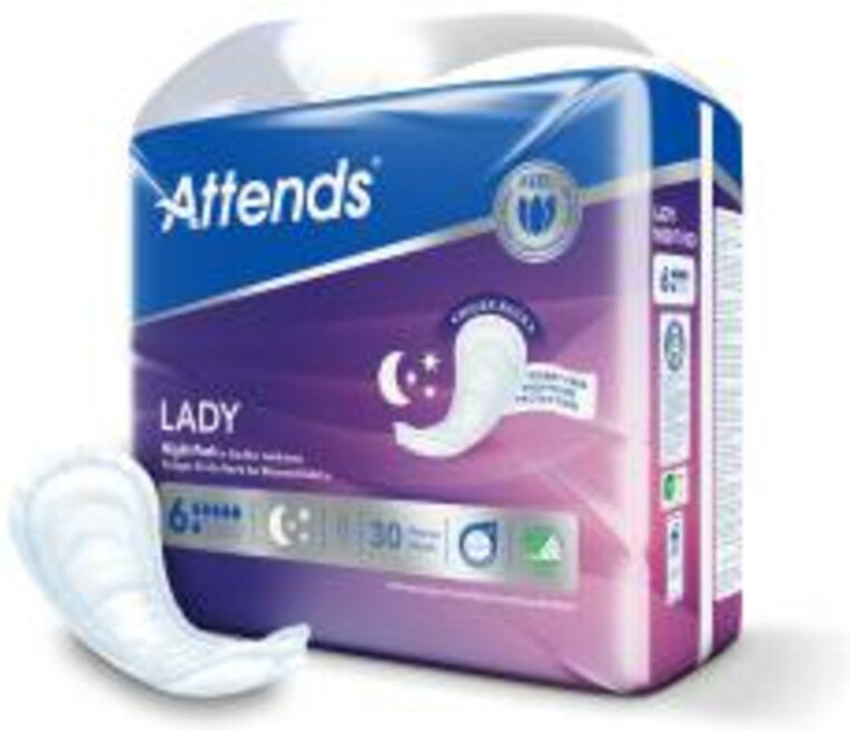Attends Lady Night Pad6 - incontinentie inleggers - 30stuks