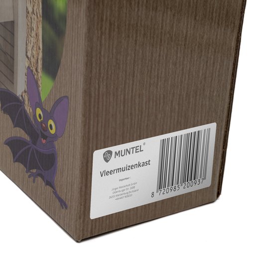 Muntel® Bat House - Boîte à chauves-souris - Bois - 25 x 38 x 11,5 cm