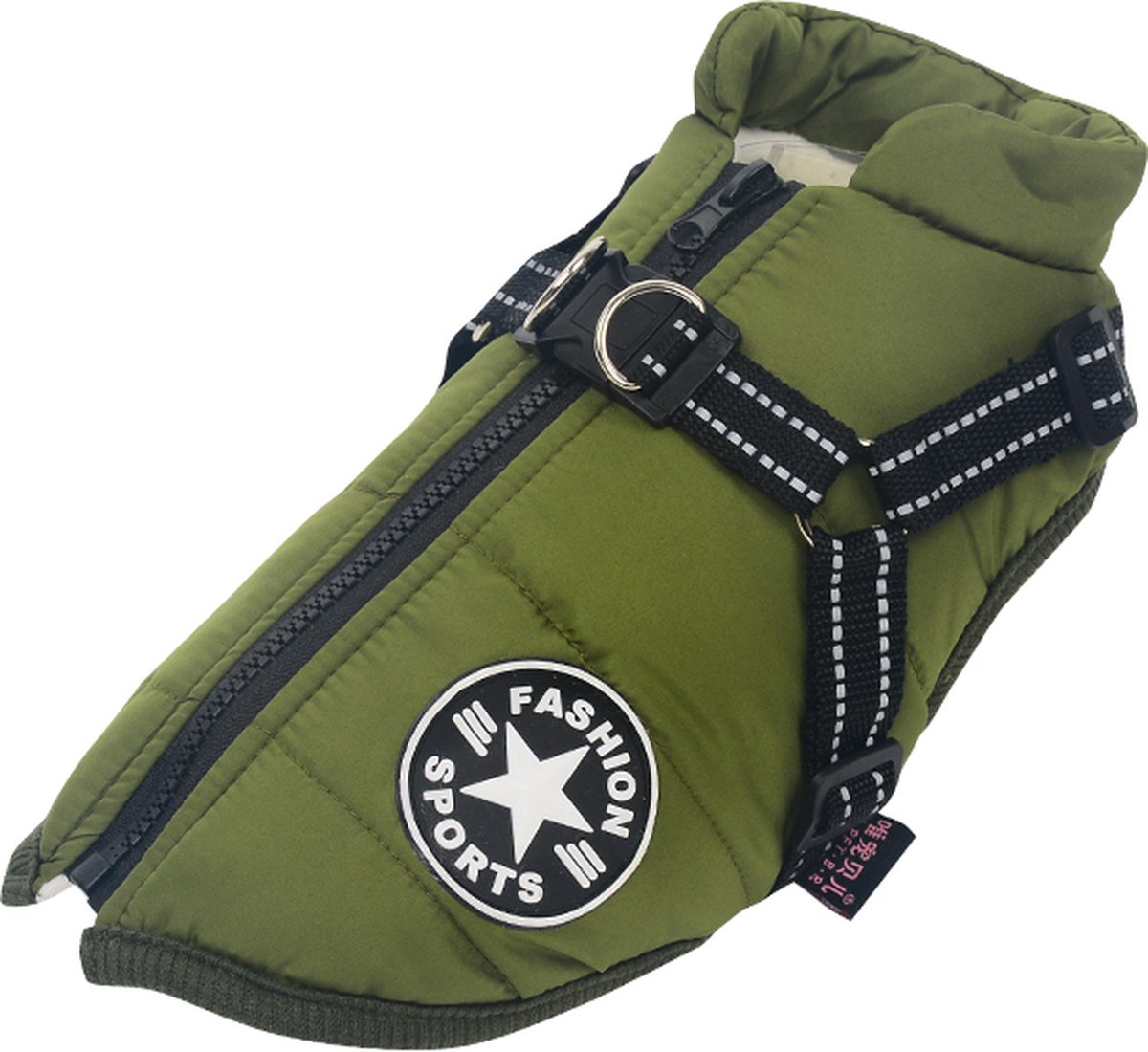 Bol.com Warme Hondenjas Army groen Maat XL - Gewicht Hond 5-7KG - Ruglengte 33cm + Borstomvang 46cm aanbieding
