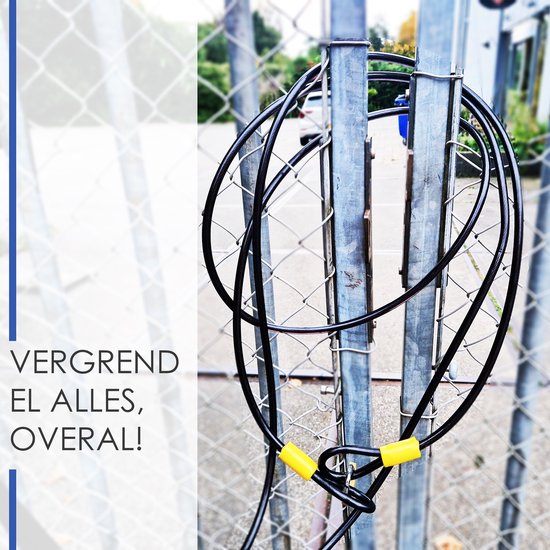 Terraskabel Kabelslot 10 Meter - Fietsslot Hangslot voor Ultieme Beveiliging: Lang Kabelslot met Messing Hangslot, Infokaart en 2 Sleutels — afbeelding 2