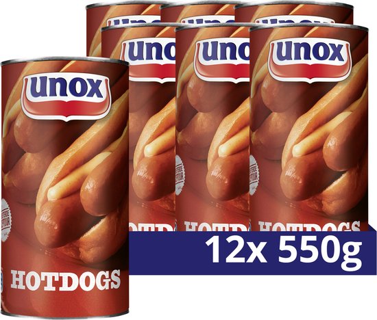 Unox Worsten - Hotdogs - naar Amerikaans recept, met de unieke Unox-kruiding - 12 x 550 g