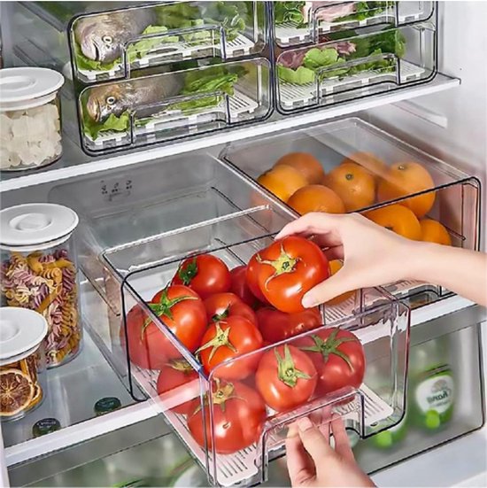 Koelkast Organizer, Transparante Stapelbare Opbergdoos Organizer Set Kleine Koelkastdoos Pantry Opbergdoos Voor Keukens Koelkast Kasten Planken Badkamer Set Van 7