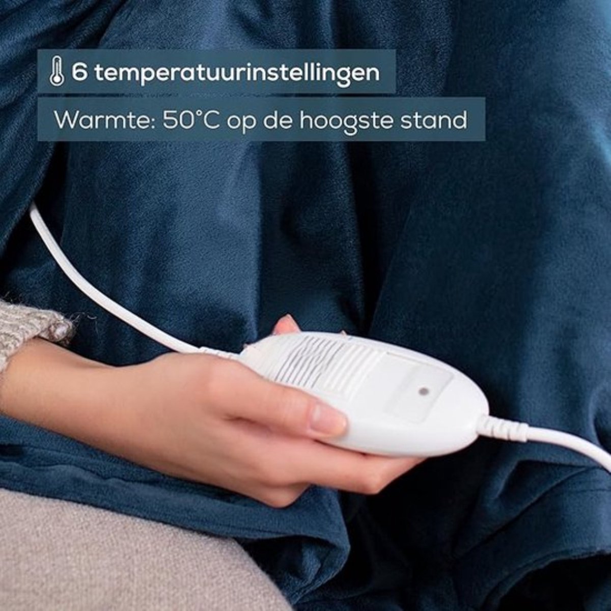 Warmtedeken – Verwarmde Deken – Elektrisch – Electric Blanket – Heating – Voor op de Bank – Stoel – 6 Temperaturen – Bovendeken – Ocean — cadeau in Wonen & Interieur - foto 4